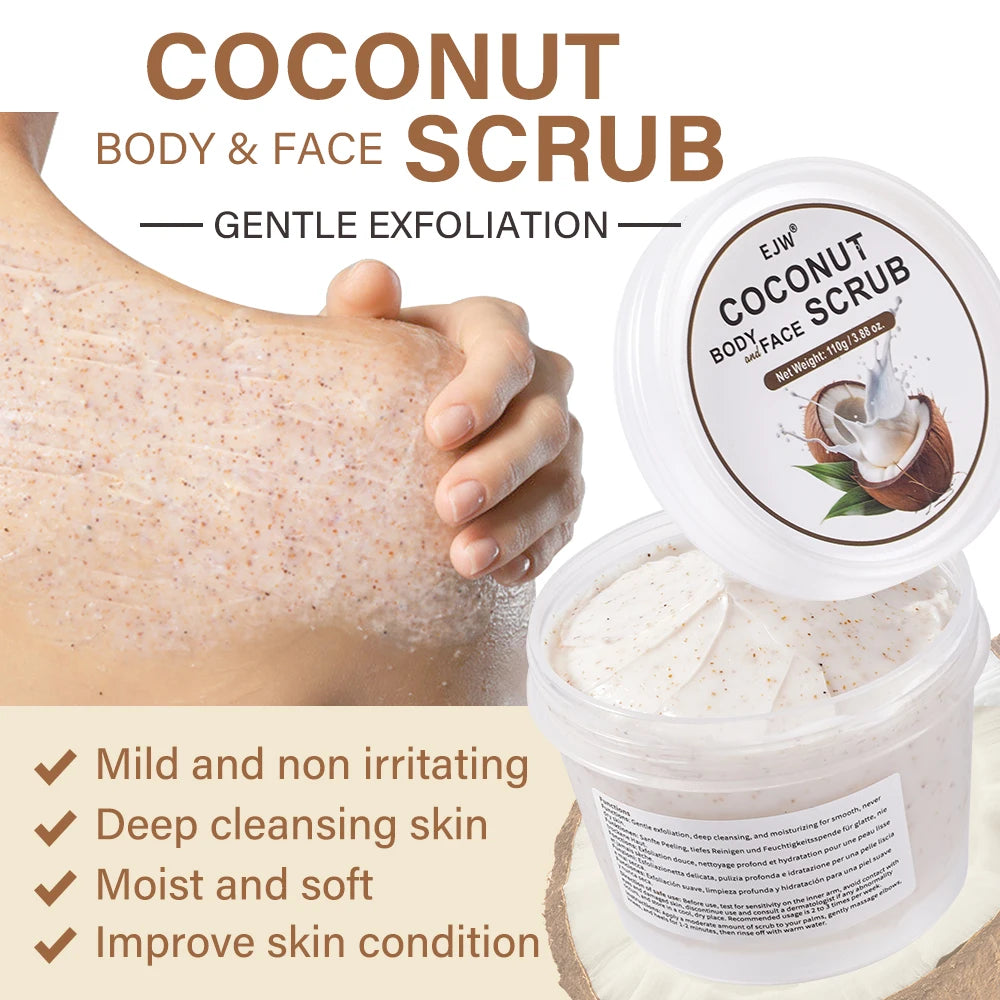 Native Exfoliating Body Scrub, Exfoliating Body Scrub Removes Dead, Dry Skin for a Soft & Hydrated Feelm,Coconut Scent