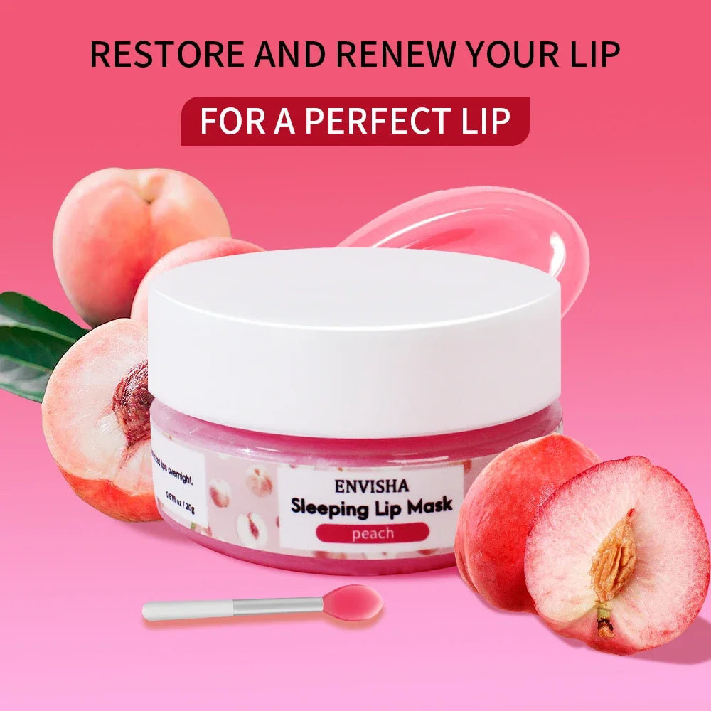 Lip Mask Sleeping Maintenance Moisturizing Fade Lines Nourishing Balm Skin Care Beauty Health Exfoliating Anti Drying Peach 20g