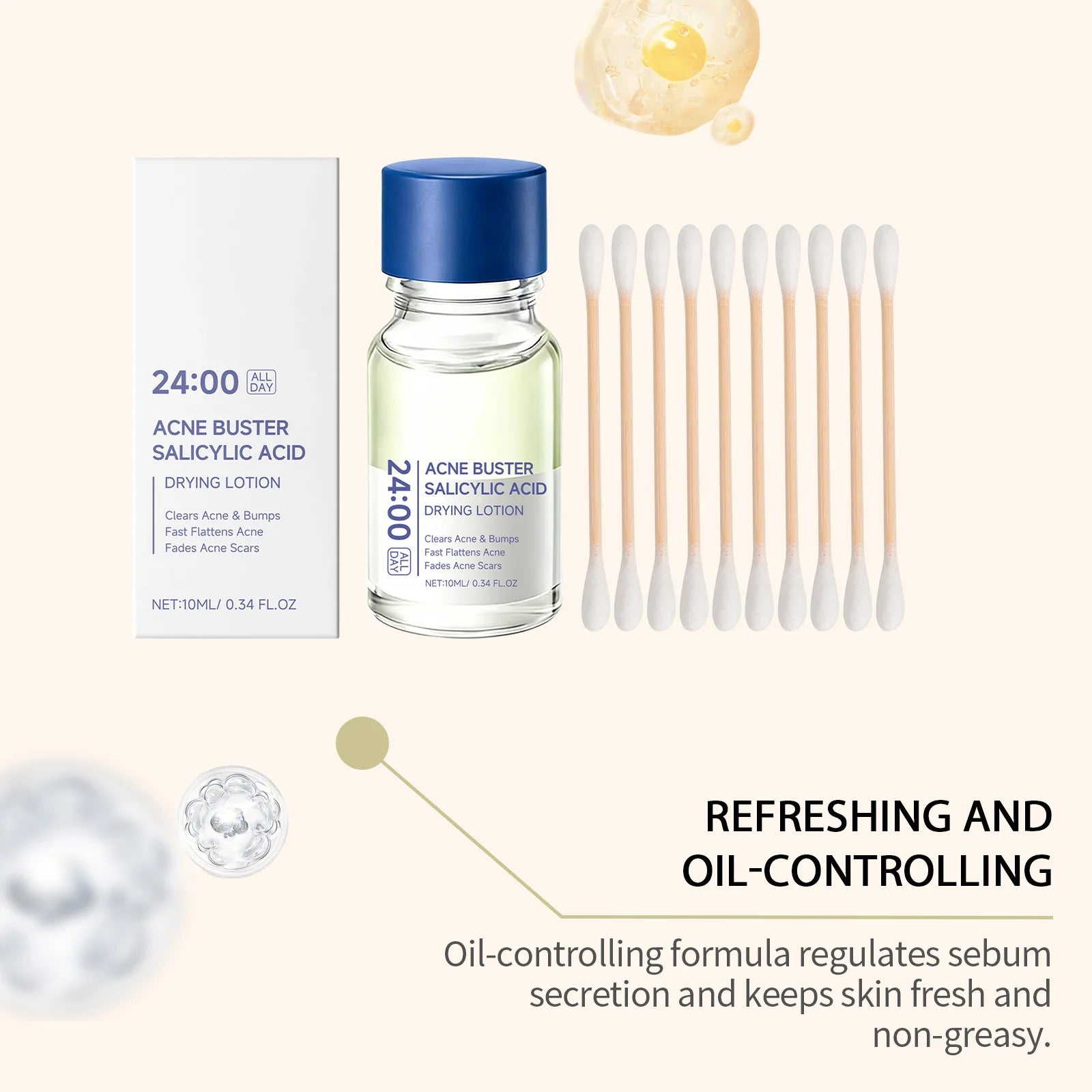 Salicylic Acid Essence Acne Treatment Lotion Moisturizing & Hydrating Facial Serum for Pore-Refining & Skin-Smoothing