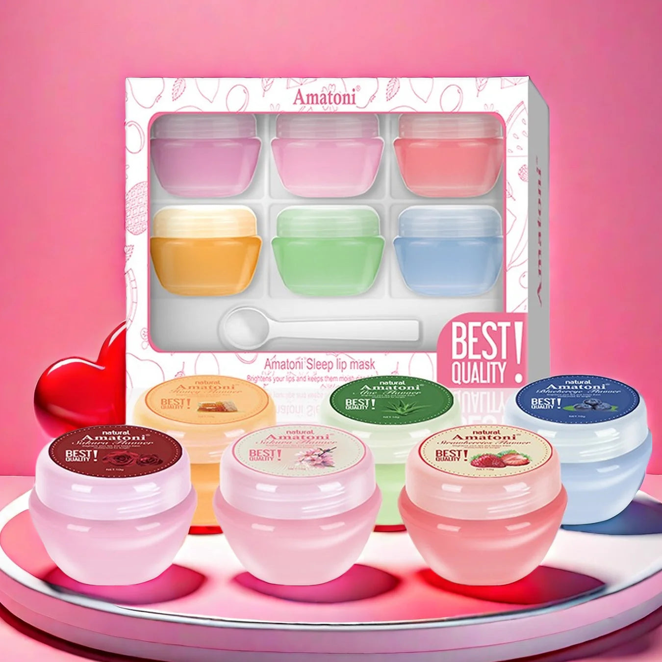 Sleeping lip mask gift box 10g×6PCS lip balm set moisturizes lips, smoothes, and is a universal  in the morning and evening