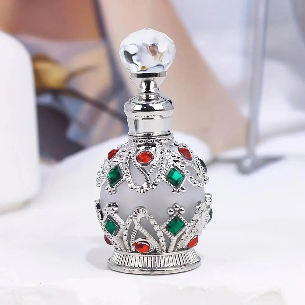 15ML Luxury Glass Perfume Bottle For Essential Oil Refill Arabic Design Premium Aroma Oil Dispenser