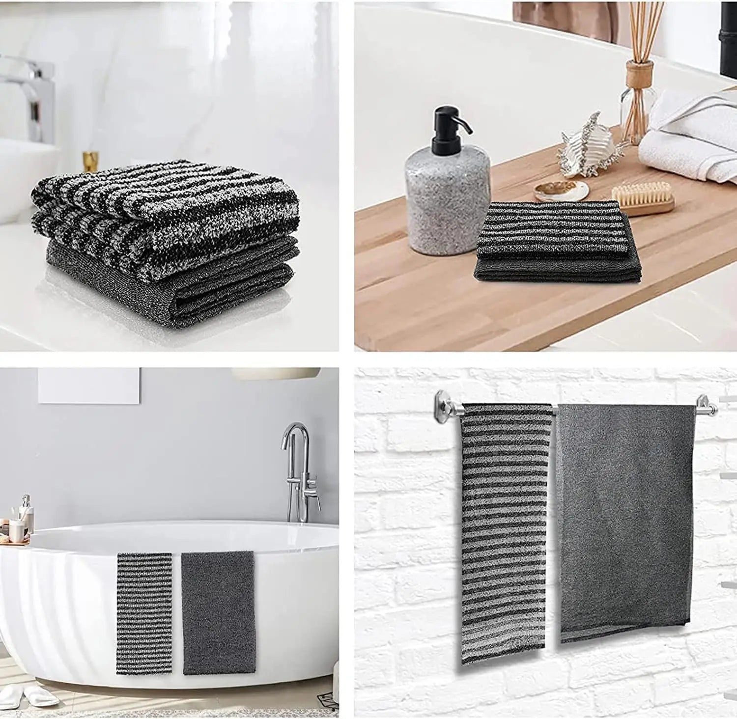 Body Back Wash Exfoliator Towel Bath Scrubber Exfoliating Scrub, Lightweight Shower Sponge Bathroom Daily Accessories