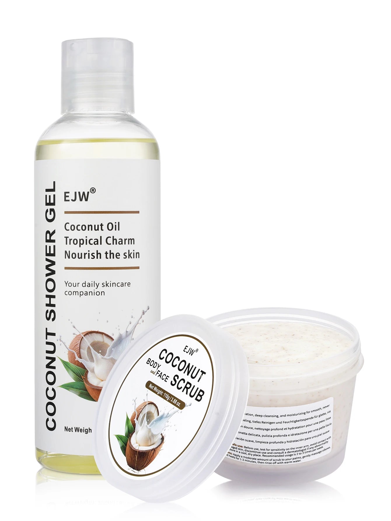 Native Exfoliating Body Scrub, Exfoliating Body Scrub Removes Dead, Dry Skin for a Soft & Hydrated Feelm,Coconut Scent