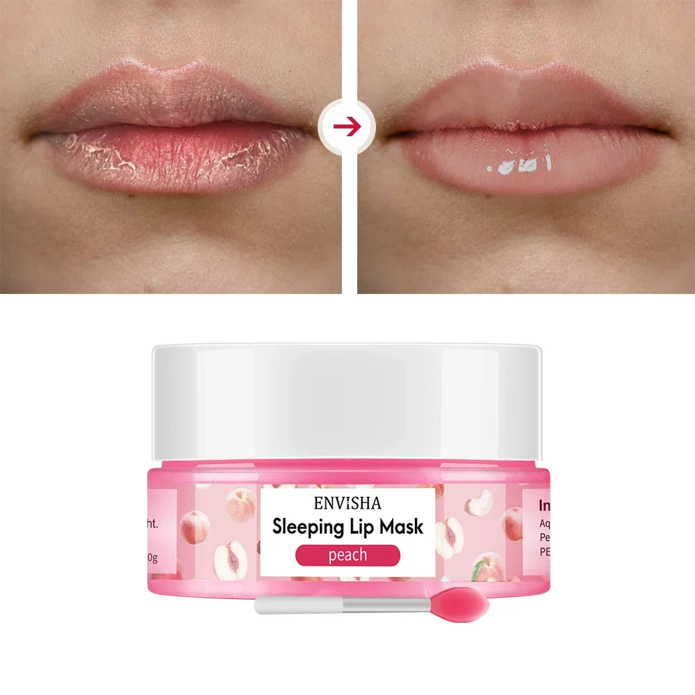 Lip Mask Sleeping Maintenance Moisturizing Fade Lines Nourishing Balm Skin Care Beauty Health Exfoliating Anti Drying Peach 20g