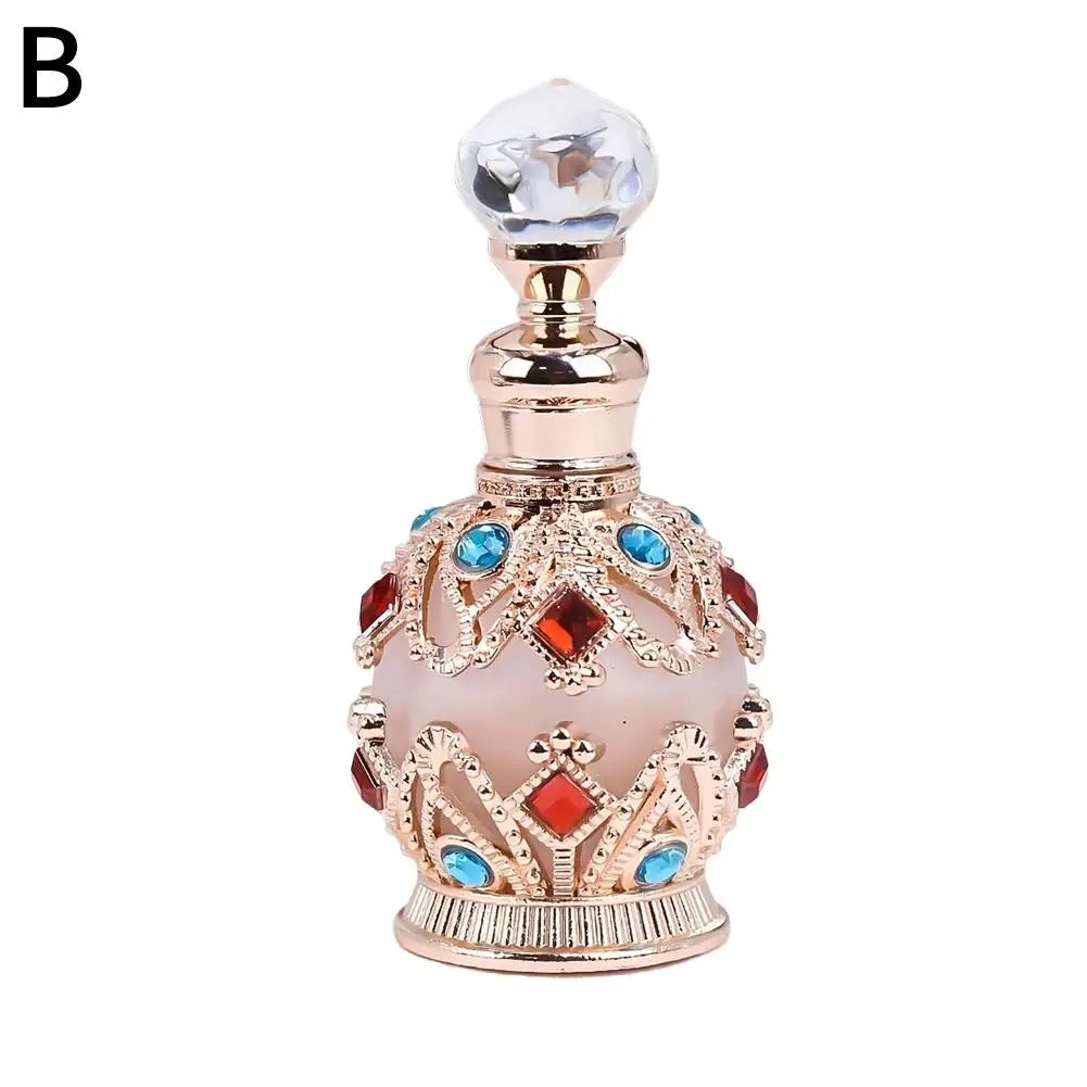 15ML Luxury Glass Perfume Bottle For Essential Oil Refill Arabic Design Premium Aroma Oil Dispenser